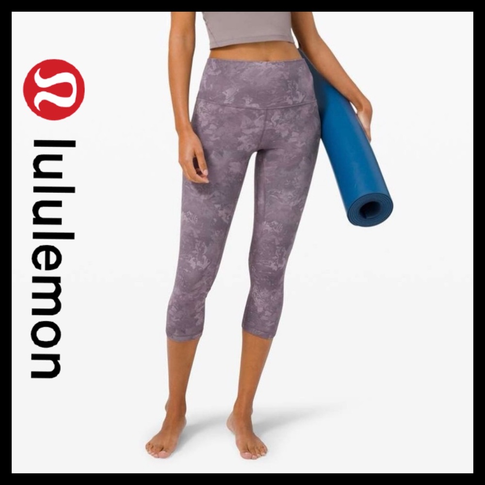 Lululemon Align Crop *21" Rejuvenate Dark Chrome Multi Women’s Leggings Size (4)